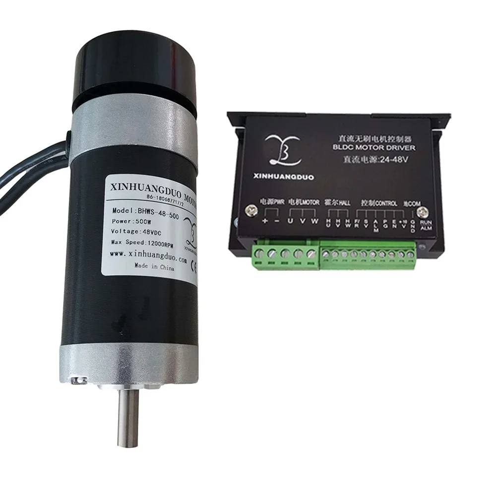 500W DC Brushless Motor DC 0 - 48V CNC Carving Milling Air Cold Spindle Motor + DC Brushless Motor Driver Controller