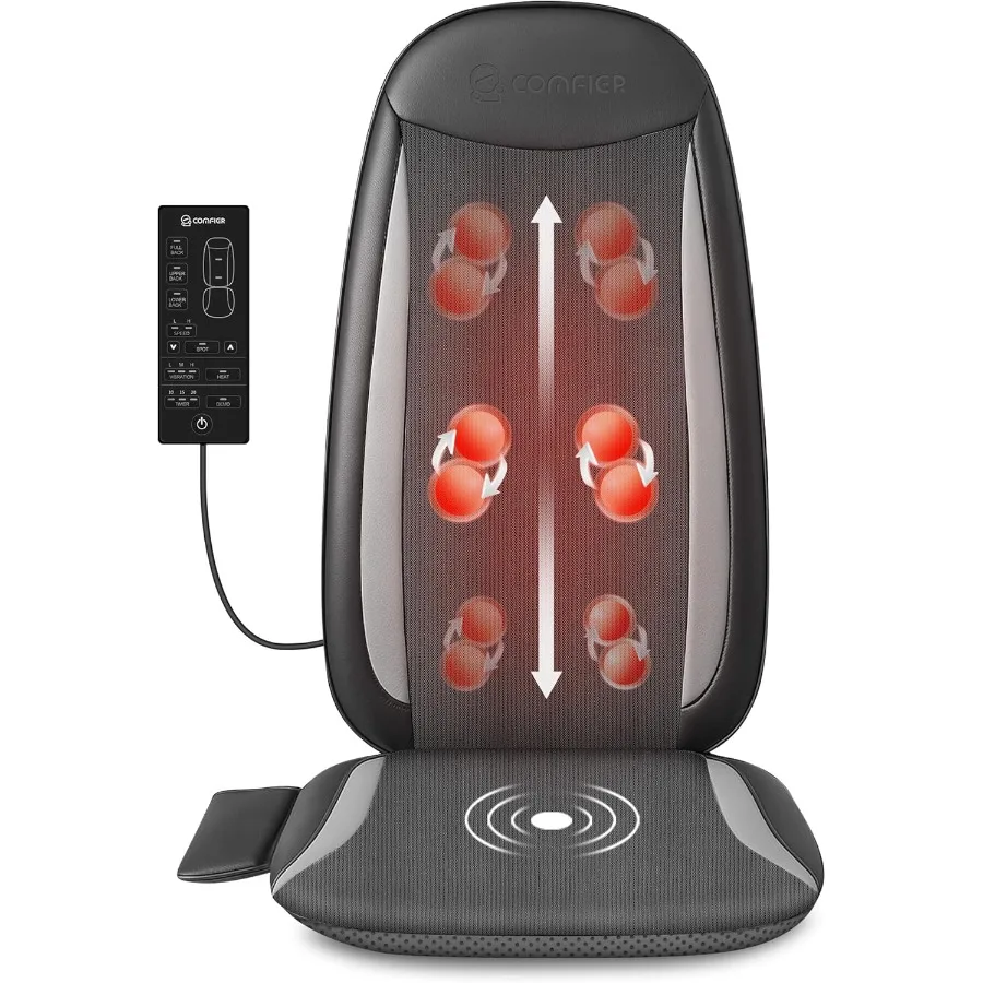 Shiatsu Back Massager with HeatMassage Chair Pad for Back Relief deep Heated seat Cushion Chair Massager for Neck Hip with Knea