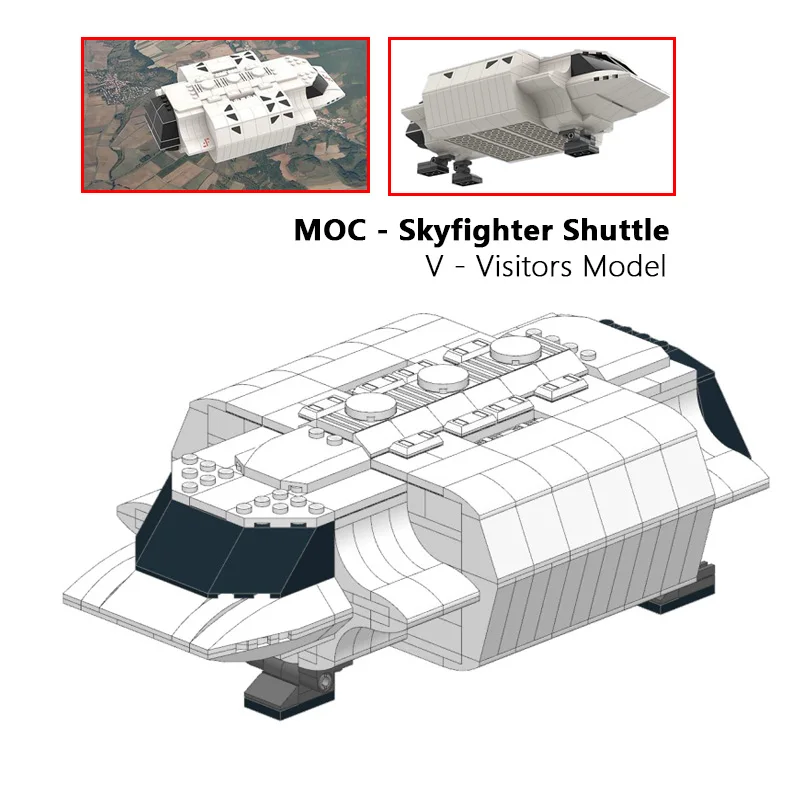 613Pcs MOC Space Imperial Skyfighters Shuttle from 