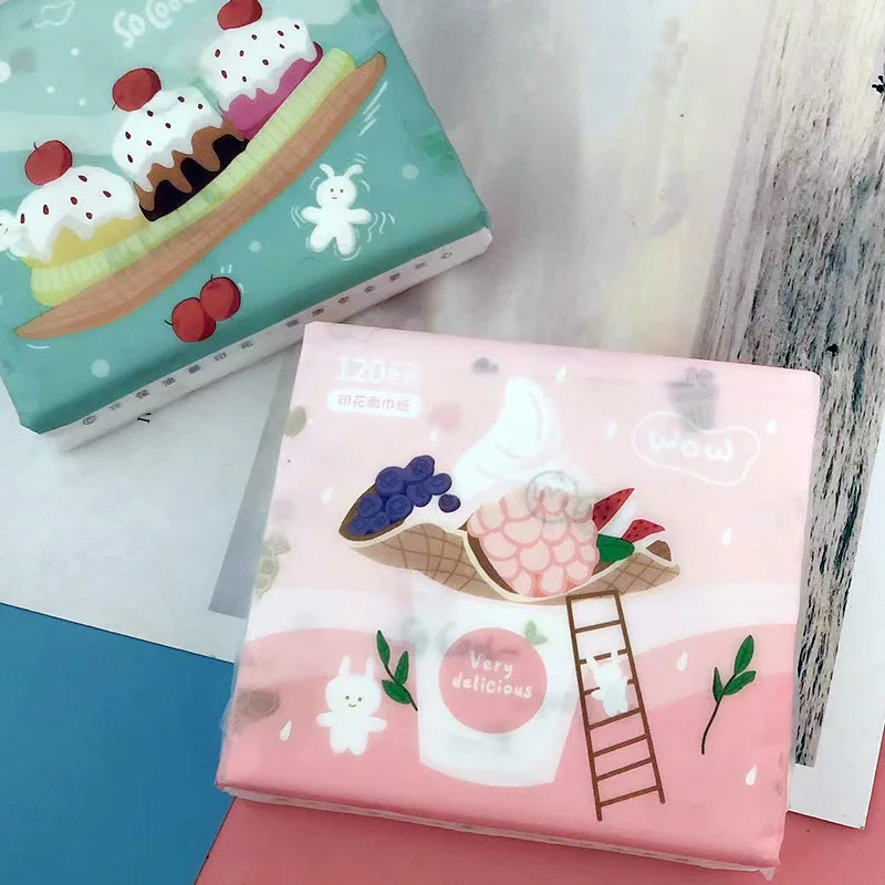 Портативная бумага для печати, 3-слойная девственная древесная целлюлоза без запаха, бумажные полотенца для печати торта, красочные салфетки, туалетная бумага