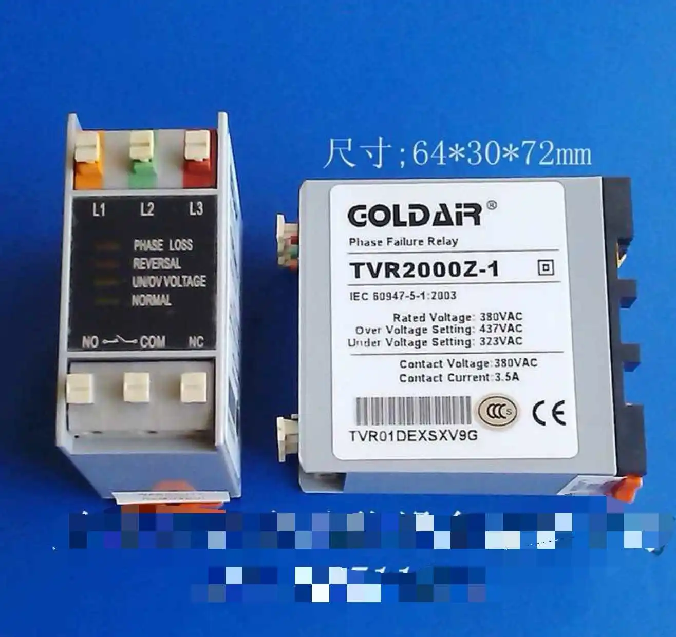 

Phase sequence relay three-phase power protector TVR2000Z-1/TVR2000Z-1JY phase loss protector
