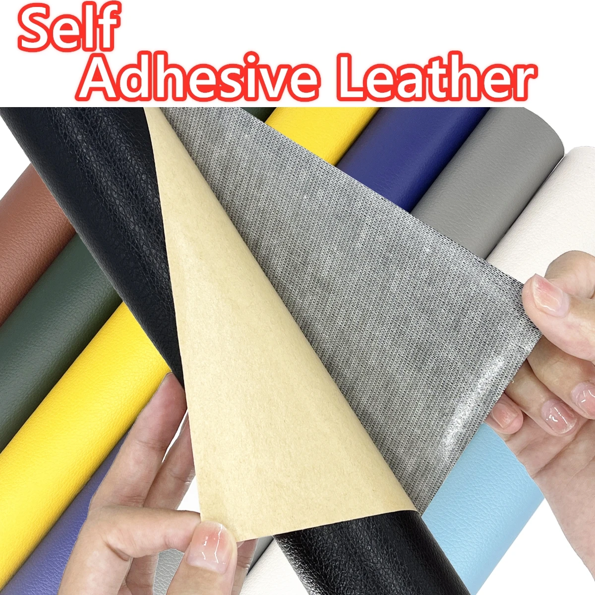 หนังมีกาวในตัวสำหรับซ่อมโซฟาแผ่นปะติดเฟอร์นิเจอร์โต๊ะเก้าอี้สติกเกอร์กระเป๋าที่นั่งรองเท้าแก้ไขหนังเทียม PU
