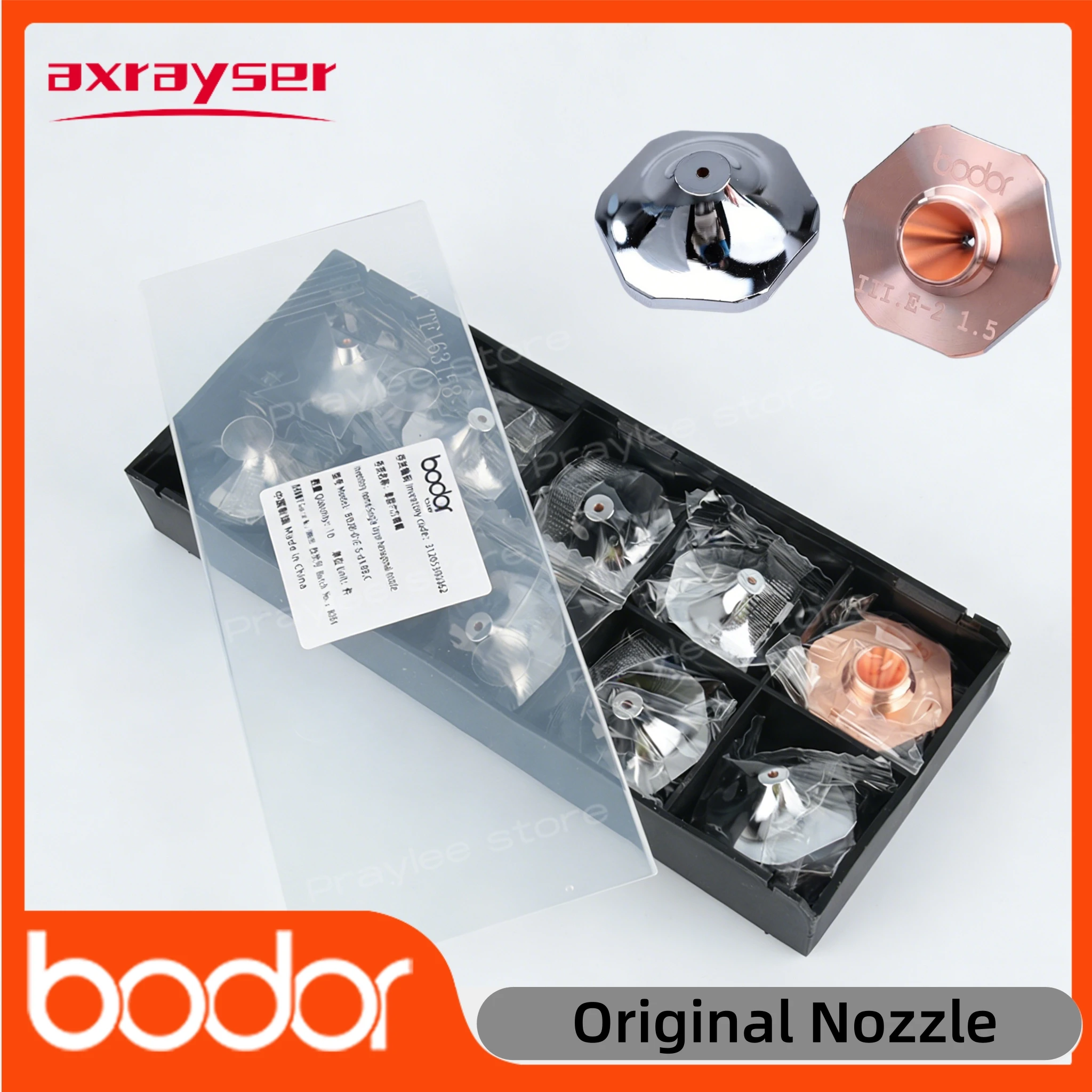 

Оригинальные сопла Bodor, 10 шт., D28 M11, хромированные, калибр 1.4-8.0 мм, шестигранные медные сопла для лазерной режущей головки Bodor Fiber