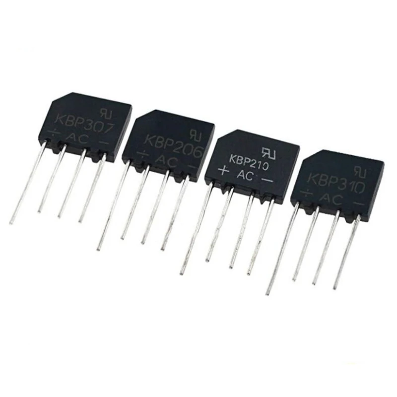 10PCS KBP206 KBP210 KBP307 KBP310 KBP406 KBP410 4Pin 2A 3A 4A 600V 800V 1000V 1KV DIP Single Bridge Rectifiers