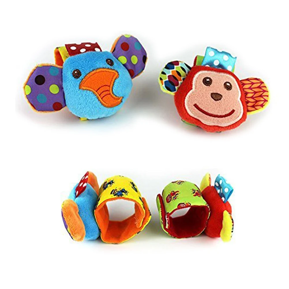 

2 Pairs Wrist Roaming + Socks Baby Toys Infant Foot Appease Writ Rattles