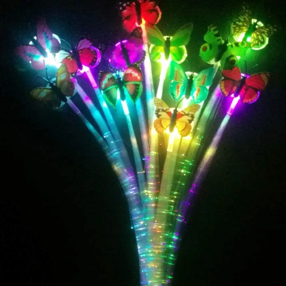 Colorful Butterfly Light Braids Glowing Flash LED Hair Braid Clip Haripin Wigs Ligth Up Party Christmas Hair Accessories