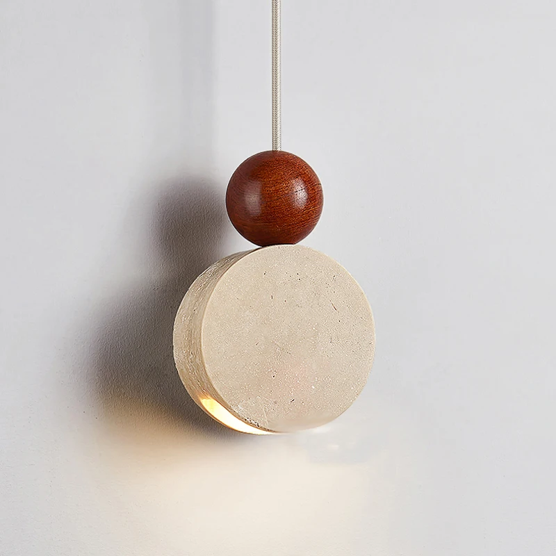 

Modern living room cream style bedroom LED stone pendant light, Wabi-sabi minimalist bedroom dining room cute cow pendant light