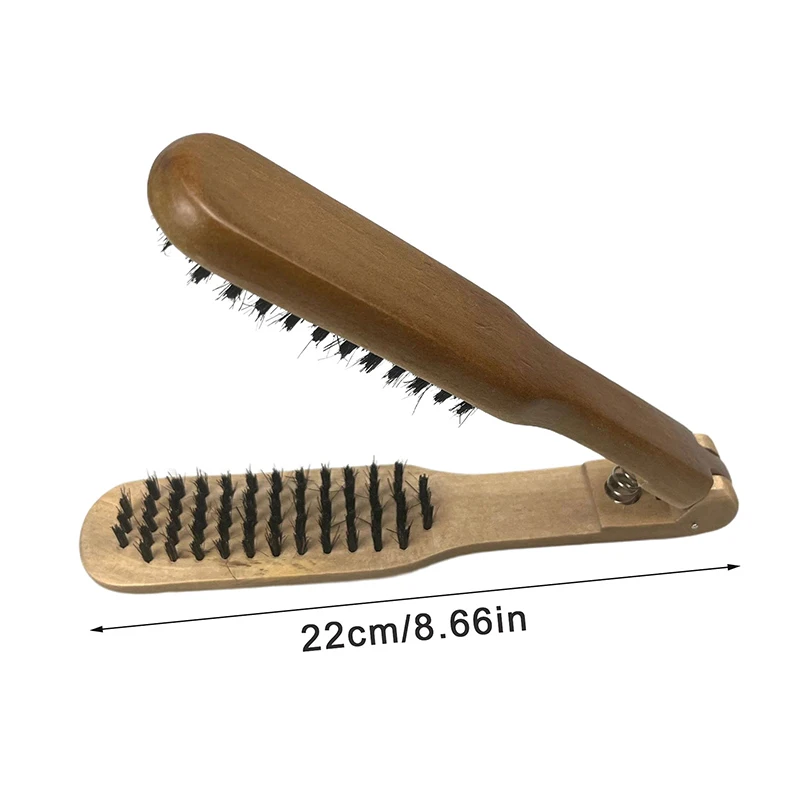 1Pc Professionele Stijltang Varkenshaar Steil Haar Dubbele Borstel V-vormige Kam Clip Doet Geen Pijn Styling Tools diy Thuis