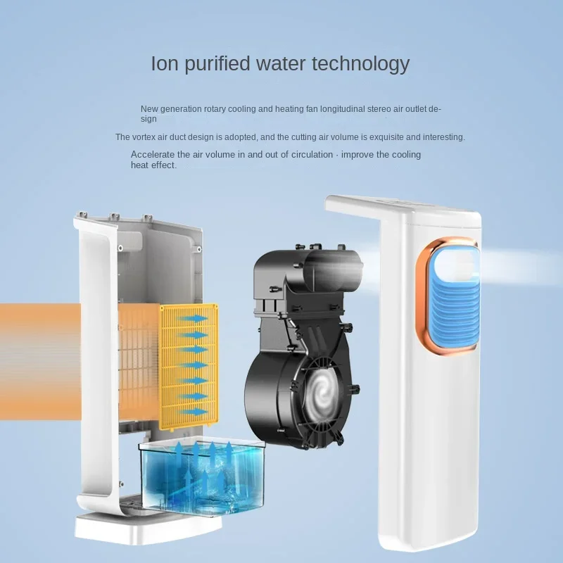 مروحة تكييف هواء صغيرة متنقلة ، V ، باردة ودافئة ، موفرة للطاقة وموفرة للطاقة المنزلية ، سخان مروحة تسخين سريع