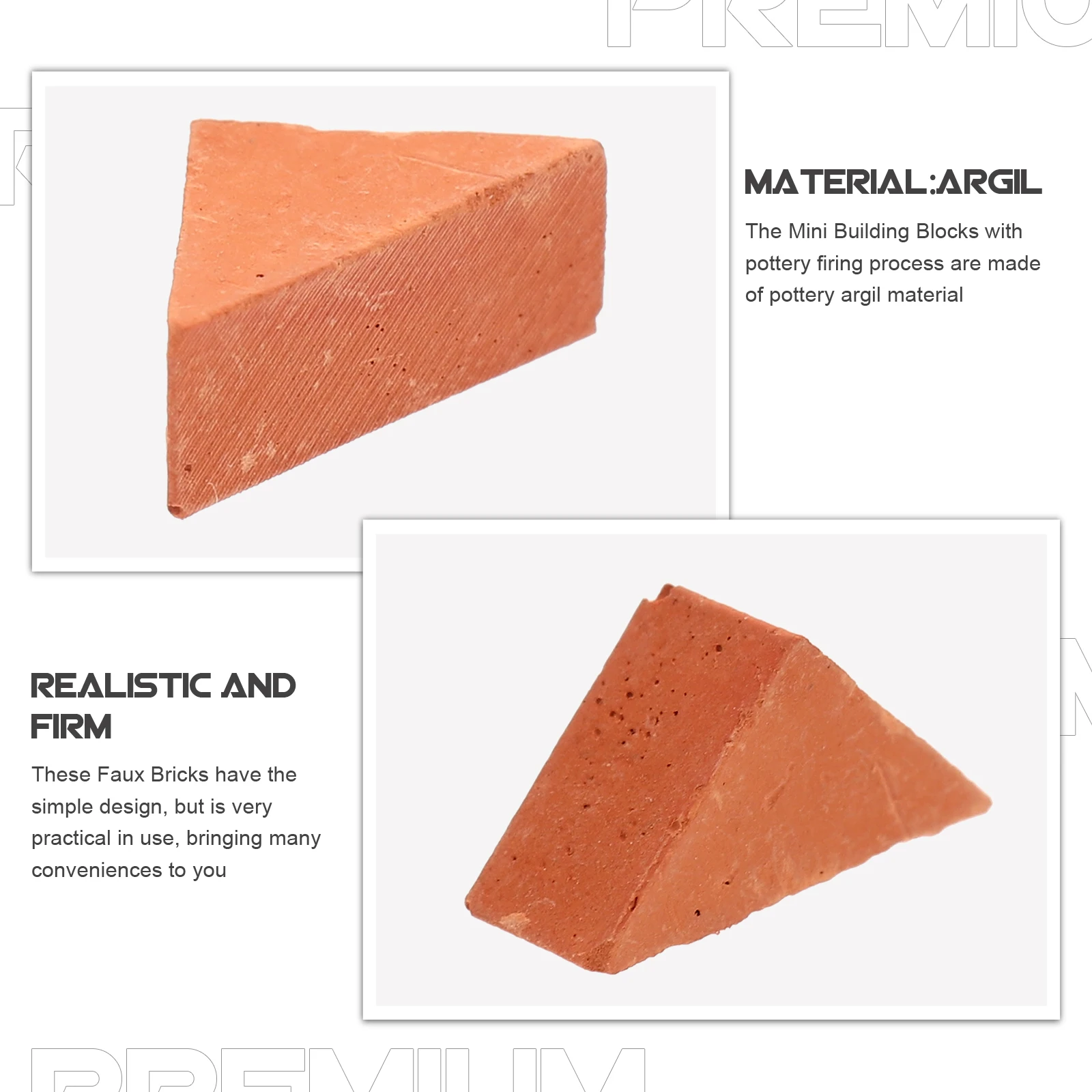

200Pcs Triangle DIY Mini Bricks for Landscaping Miniature Wall Brick Sand Table Decor Simulation Brick