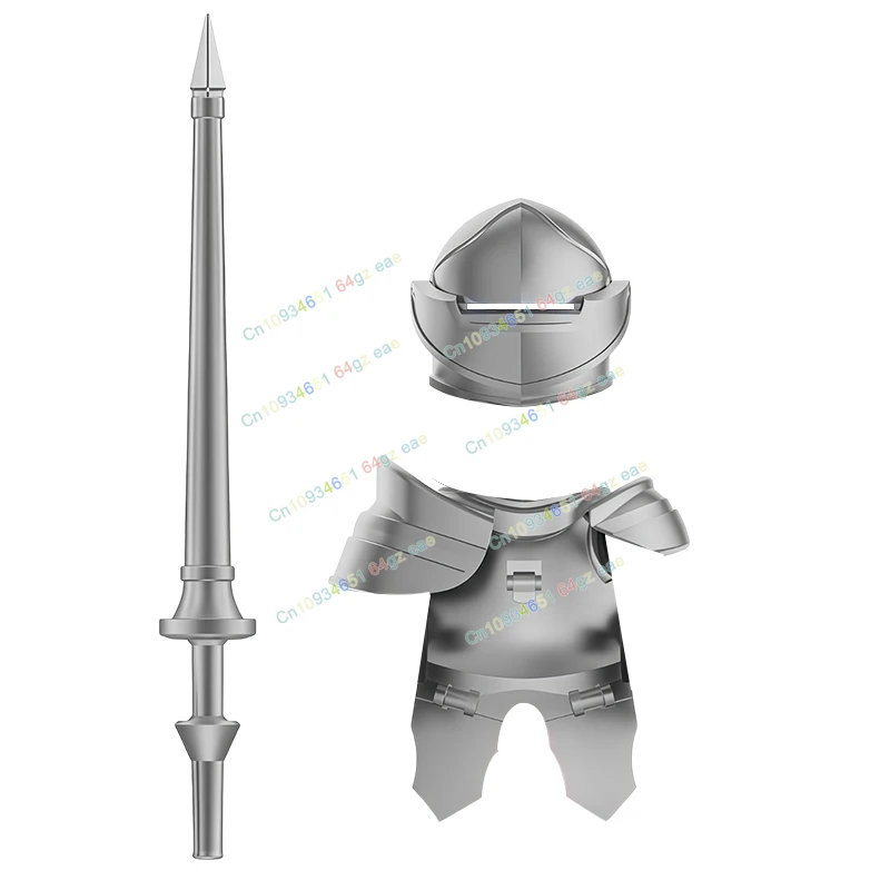 YL012 011 Grey Heavy Armor Knights Medieval militia Soldiers mini Building Blocks Accessories Models Children's Toys GIfts