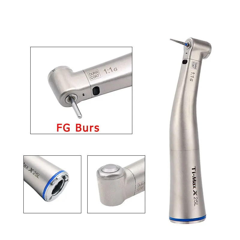 Dental Low Speed Handpiece Fiber Optical Handpiece LED Contra Angle X25 X25L 1:1Dental High Speed Handpiece