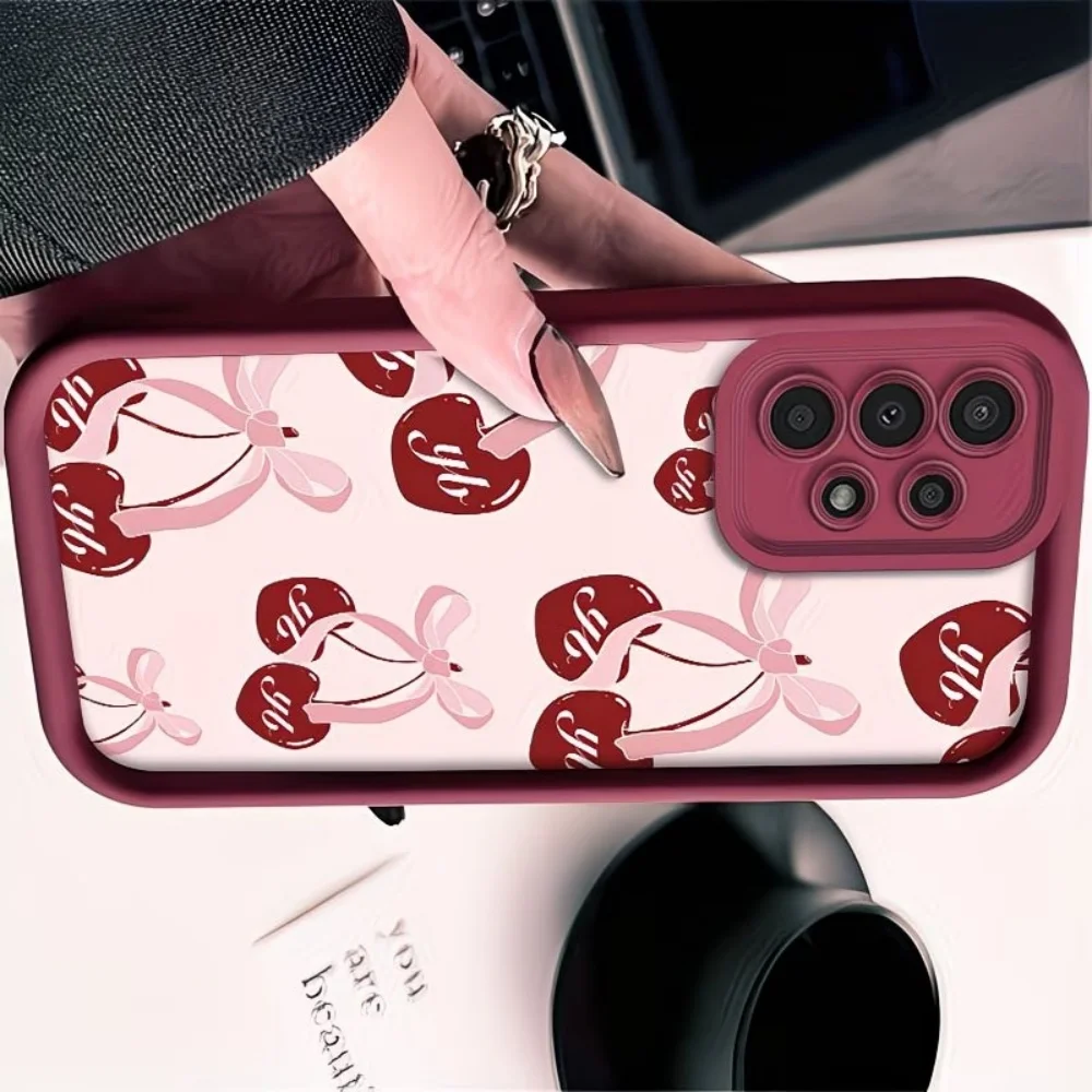 Hot Sale Cherry Bow Soft Anti-Fall Phone Case For Samsung Galaxy A73 A72 A71 A56 A55 A54 A53 A52 A52s A51 A50 A50s 4G 5G Cover view 6