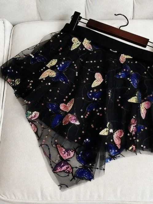 all-match-square-dance-sequin-one-piece-dance-performance-skirt-belted-waist-cover-up-fitness-yoga-accessories