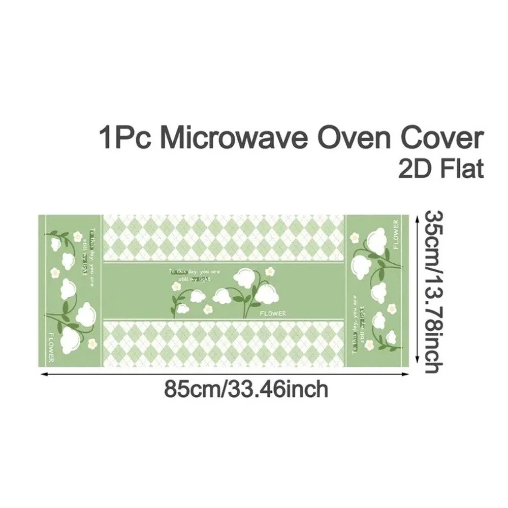 85x35cm Microwave Oven Dust Cover Washable Oil Proof Waterproof Protective Cover Polyester Fabric Microwave Dust Cover