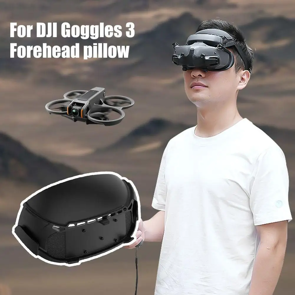 For DJI Goggles 3 Flight Glasses Forehead Pillow Mask Headband Foam Dissipation Decompression Sliding Memory PU Heat + Leat F4R3