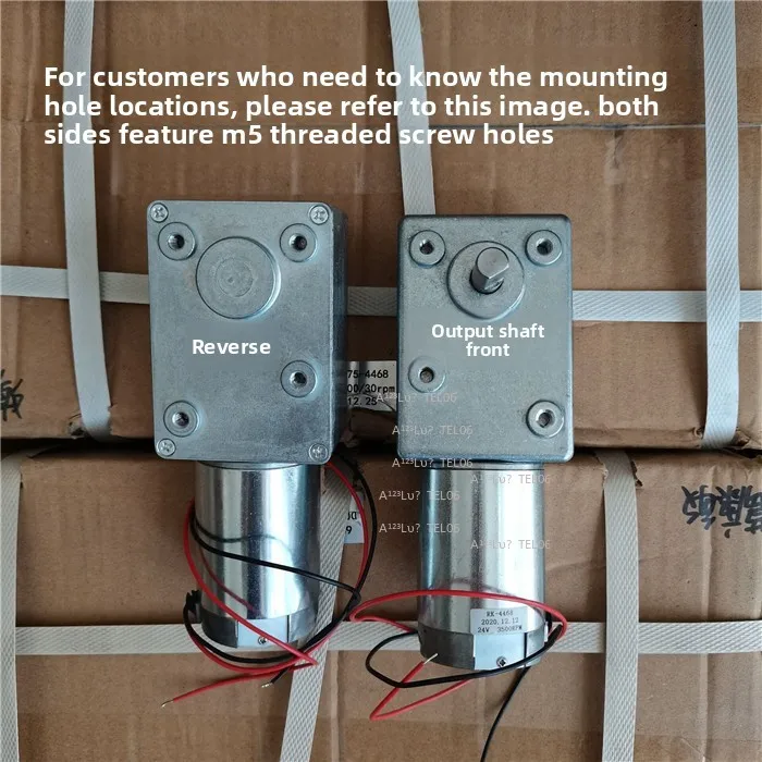 Worm Gear Reduction Motor High Torque Square Box 12V 24V Self Locking 600JSX-4468 Electric Drive