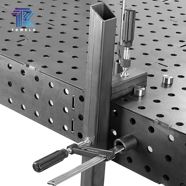TKweld D16 D28 1000*800*200 مللي متر الحديد الزهر طاولة ثلاثية الأبعاد لتركيبات لحام الرقصة CE معتمدة 2D Q355 محطة لحام روبوت الصلب