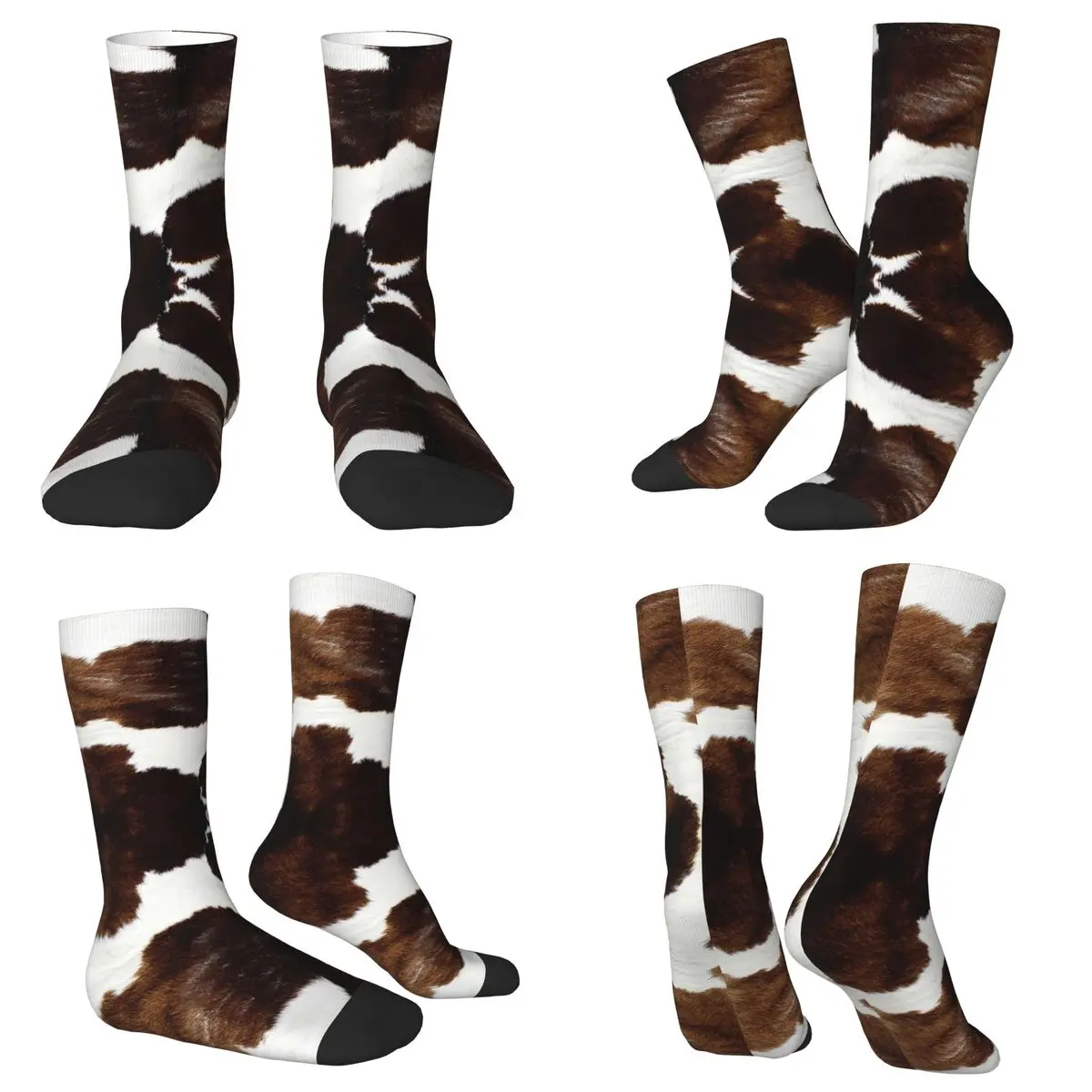 

Носки с принтом коровы в деревенском стиле, чулки высокого качества в стиле Харадзюку, всесезонные длинные носки, аксессуары для подарка на день рождения унисекс