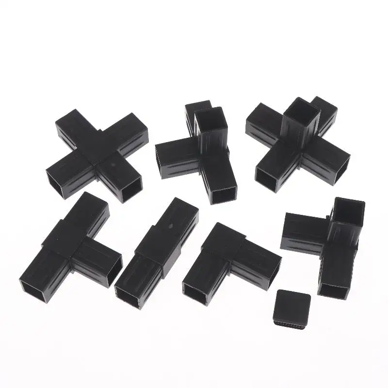 ABS Plastic Hexagonal 6-Way Fittings, 22mm Square Pipe Connector & Angle Code for Structural Assembly, 2-20Pcs