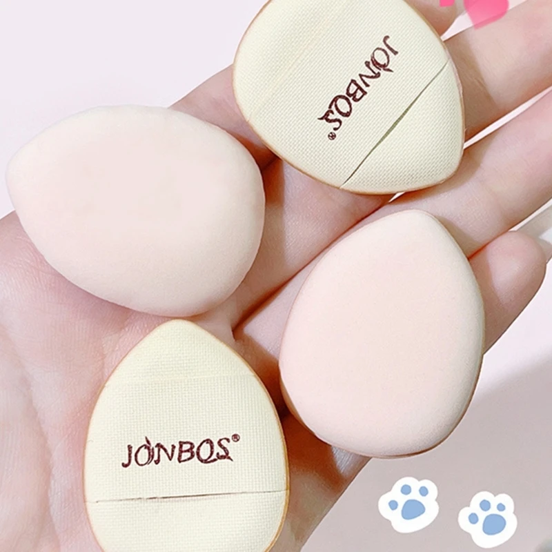 2Pcs Mini Waterdrop Makeup Sponges Smooth Application Wet and Dry Use for Women