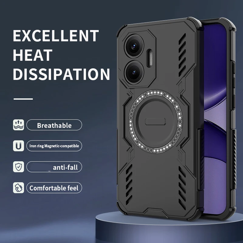 Armor Wärmeableitende Magnetische Handyhülle für Xiaomi Poco X8 Pro Max X8 X7 Pro für Magsafe Kabelloses Laden Schutzhülle