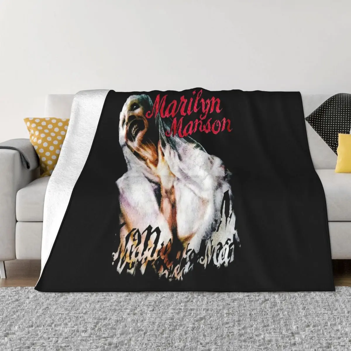 Vintage Marilyn Manson A Sweet Dream Is Made Of This Thing Wom Slogan Good Quality Throw Blanket