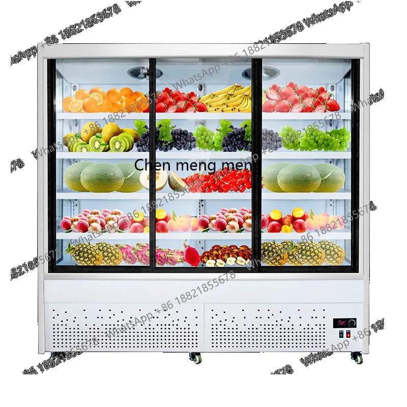 01A Vegetable fresh-keeping cabinet Commercial vertical air-cooled  display cabinet Refrigerated supermarket air curtain cabinet