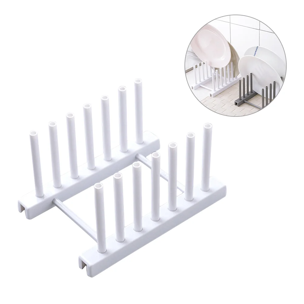 Plastic Dish Rack Kitchen Storage ganizer White Smooth Edge Multi Use Drain Store Plates Bowls Cookware Easy Access