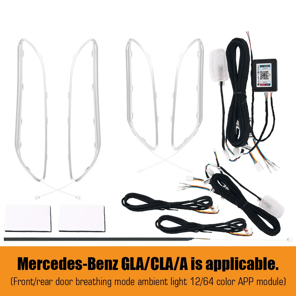 Led 12/64 Kleuren Omgevingsverlichting Voor Mercedes-Benz A/CLA W176/CLA W117/GLA W156 Led Auto Ventilatieopeningen Turbine Nozzle Versieren Verlichting