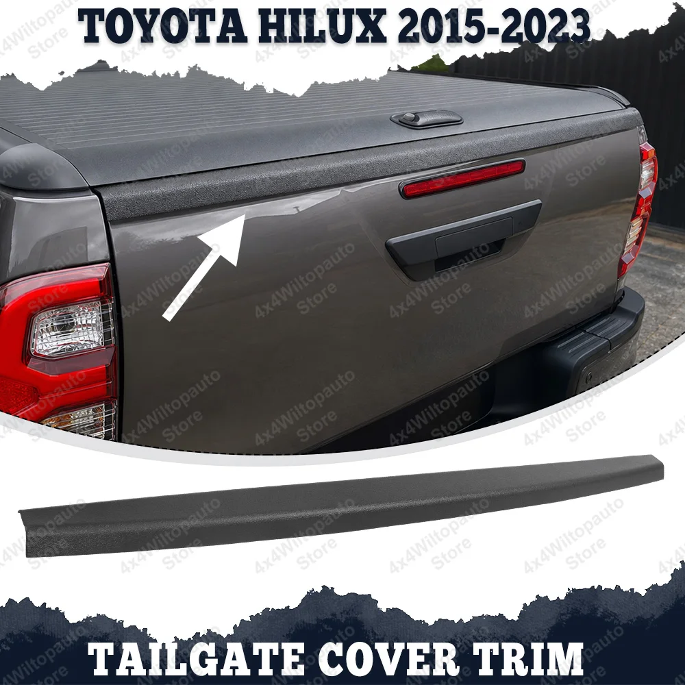Copertura del Portellone Posteriore per Toyota Hilux Revo N80 2015-2023, Finitura in ABS Nero Opaco, Accessori Esterni per Fuoristrada