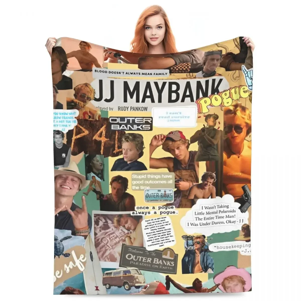 بطانية ناعمة للتخييم JJ Maybank - رودي بانكو رمي بطانية الفانيلا المفرش لغرفة المعيشة غطاء سرير أريكة جمالية