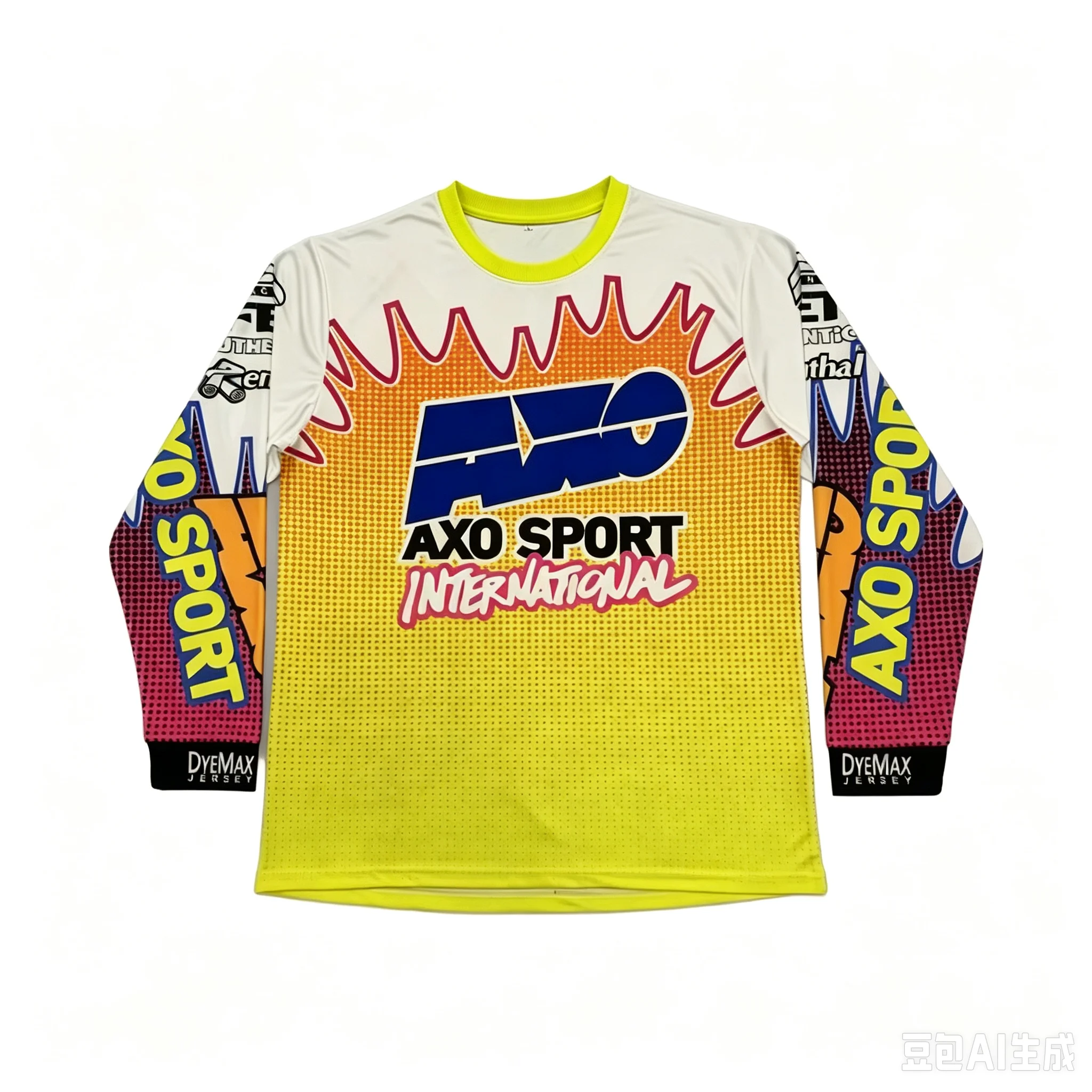 Retro 80s-style Long-sleeve Motocross Jersey; Breathable for Trail and Enduro Riding; Loose Fit; Designed for Motocross.
