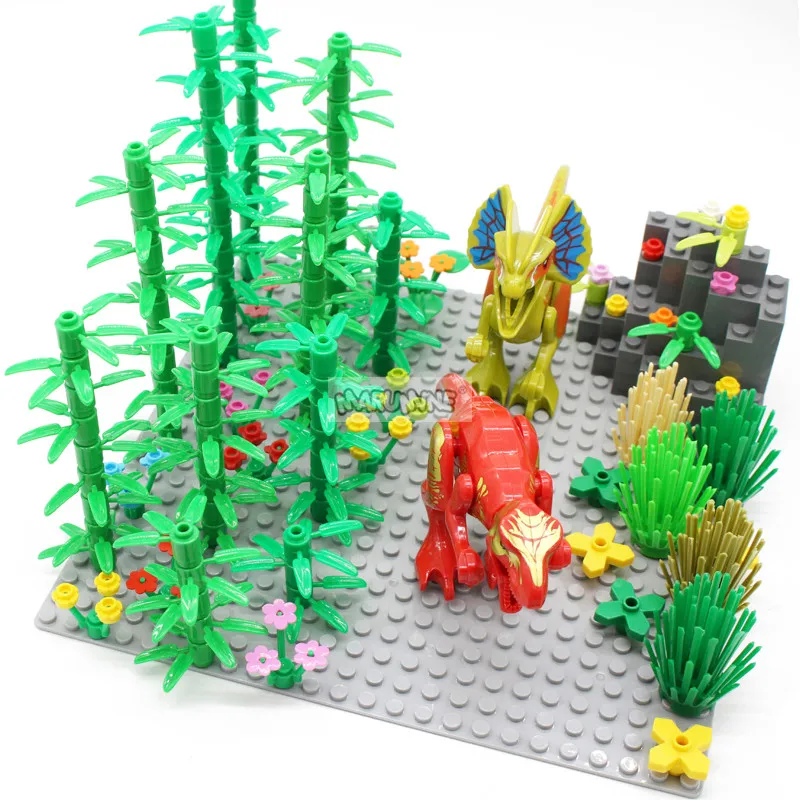 MARUMINE Tree Plant Accessories Garden Parts Building Blocks Flower Green Grass Bush Leaf Jungle DIY MOC Idea Bricks 6064 2471