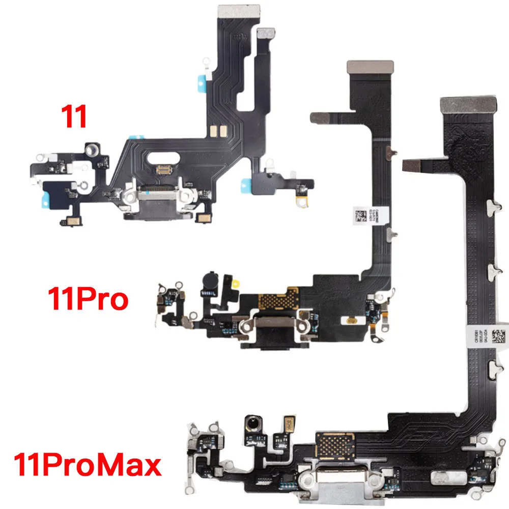 Puerto de carga Flex, reemplazo para iPhone 11, 12 Mini Pro Max, cargador, conector USB, Cable flexible de datos con micrófono