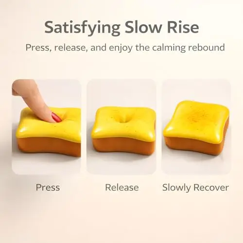 Butter Bread Squishy, Soft Slow Rising Stress Relief Toy, Sensory Fidget Toy, Office Desk Toy