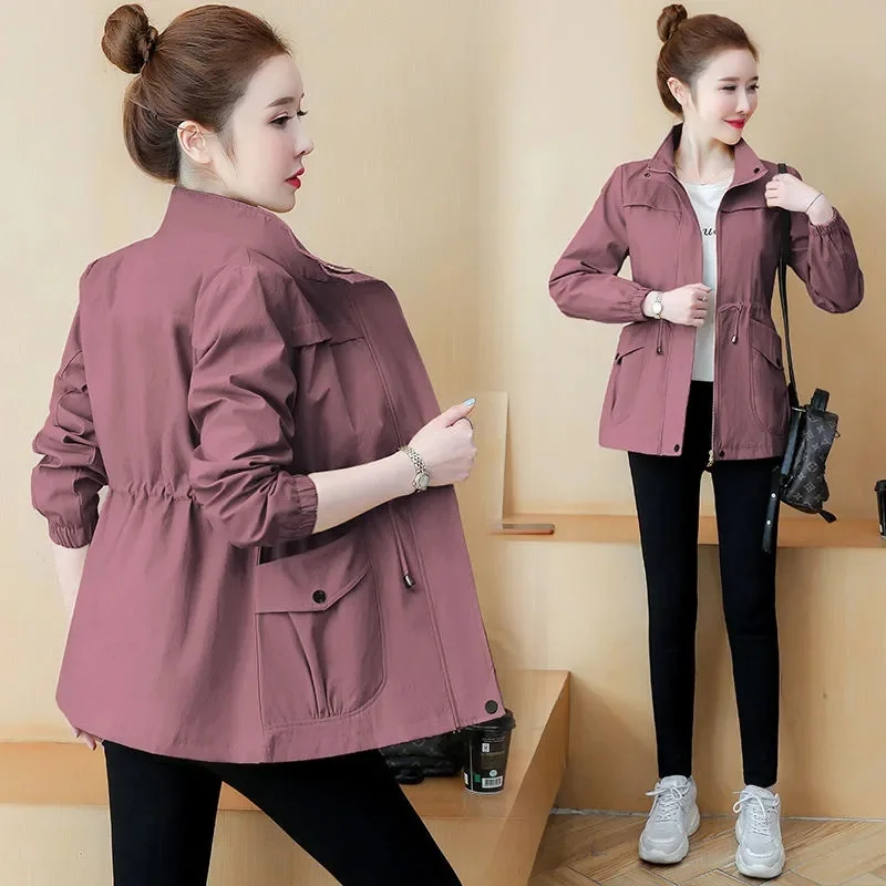 Women's Jackets Korean 2024 New Spring Long Sleeves Casual Outerwear Female Basic Lapel Windproof Cardigann