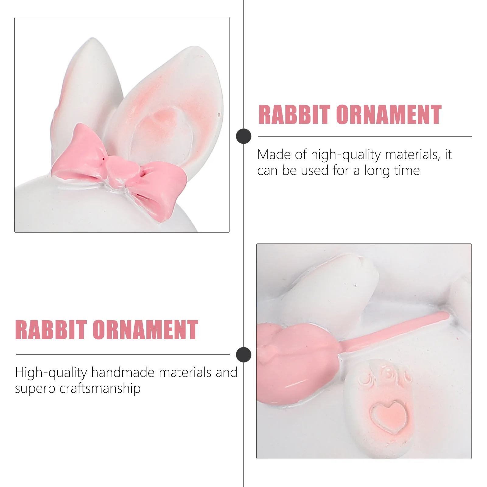 

2 Pcs Birthday Cake Decorations Bunny Rabbit Bedroom Sculptures Ornaments Easter Table Small Statues White