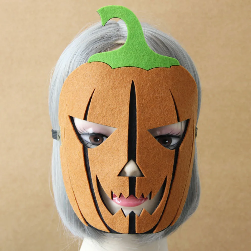 

Felt Pumpkin Mask Halloween Party Favors Supplies Decoration Props Skin-Friendly Durable Portable Elastic Band Design