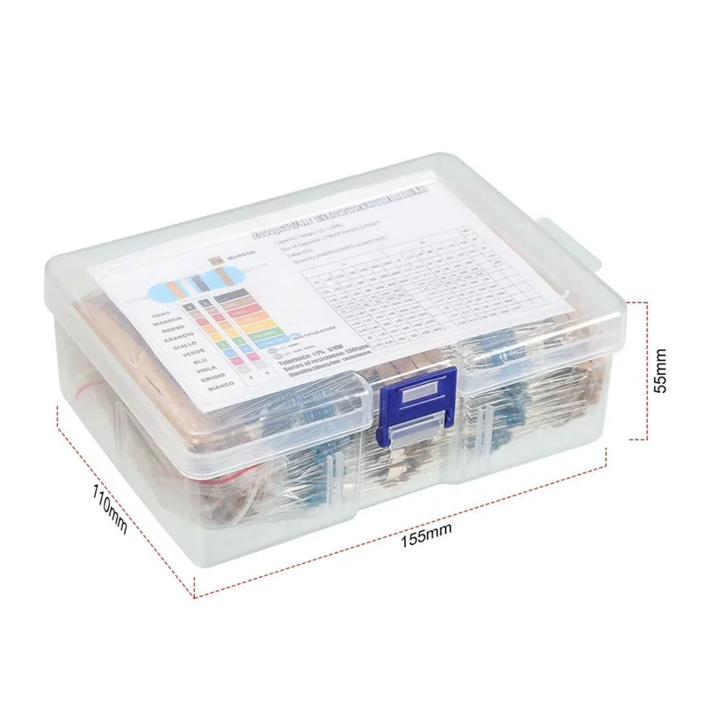 ABZZ-2600Pcs 130 القيم المقاومات مجموعة متنوعة 1 أوم أوم 0.25 واط 1/4 واط المعادن فيلم المقاوم عدة للدوائر الإلكترونية لتقوم بها بنفسك #6