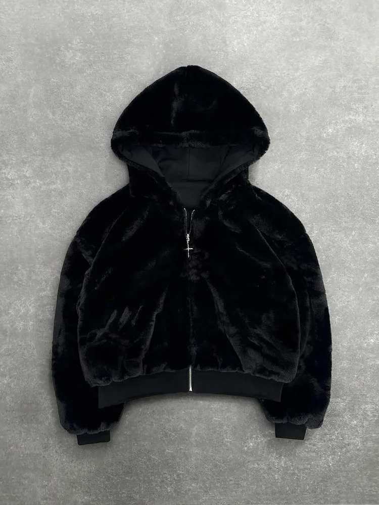 Herfst/Winter Luipaard Grijs Dubbelzijdig Rits Hoodie Mannen Casual High Street Warmte Hoodie Mannen Herfst Kleding 2025 Nieuwe