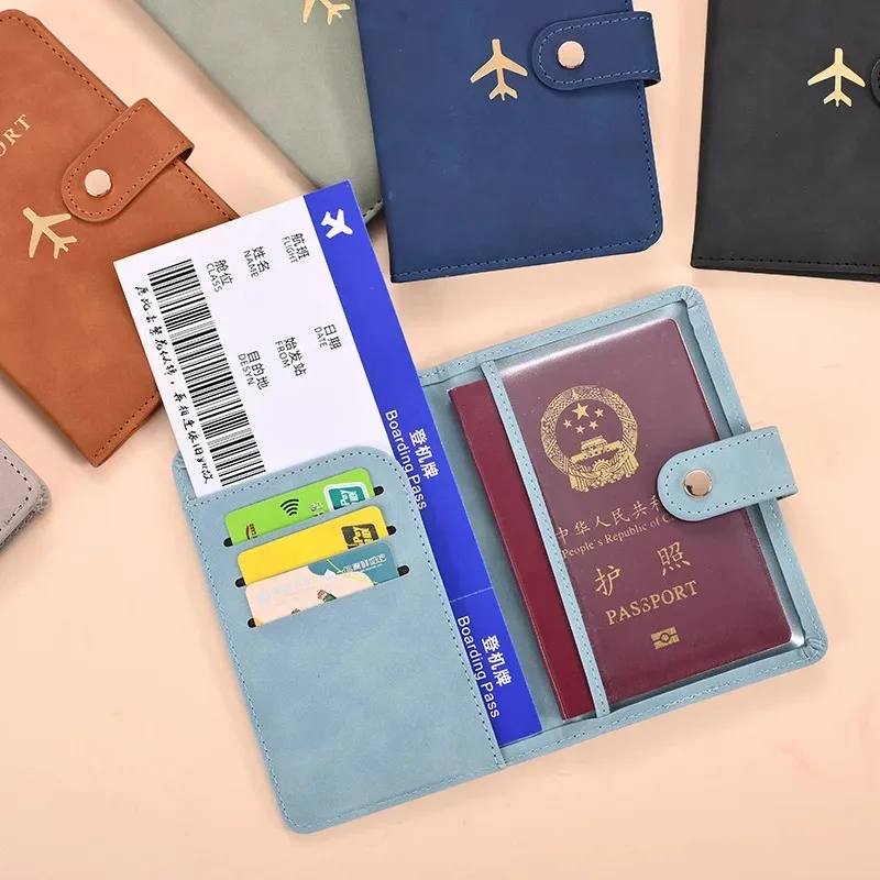 

1Pc ID Card Holder Travel Passport Cover Leather Multiple Card Slots Passport Holder Unisex Travel Organizer