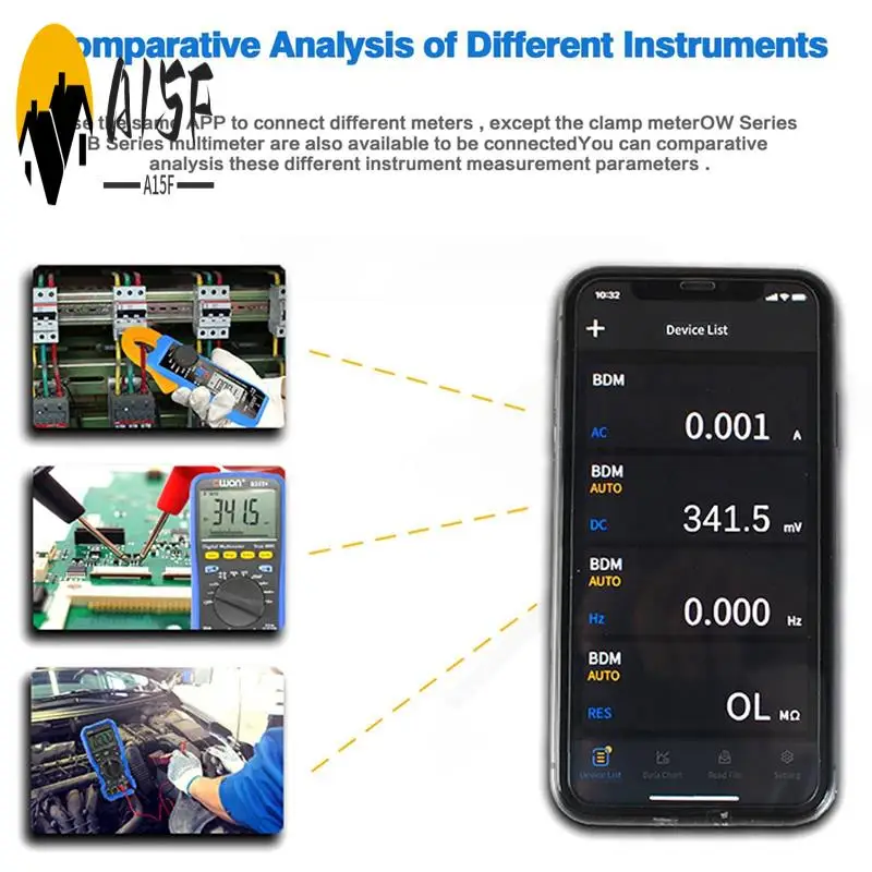 

A15F-Owon CM2100B 20000 Mini Bluetooth Clamp Meter Voltmeter Ammeter 100A 600V AC/DC HZ NCV VFC Meter 1 PCS