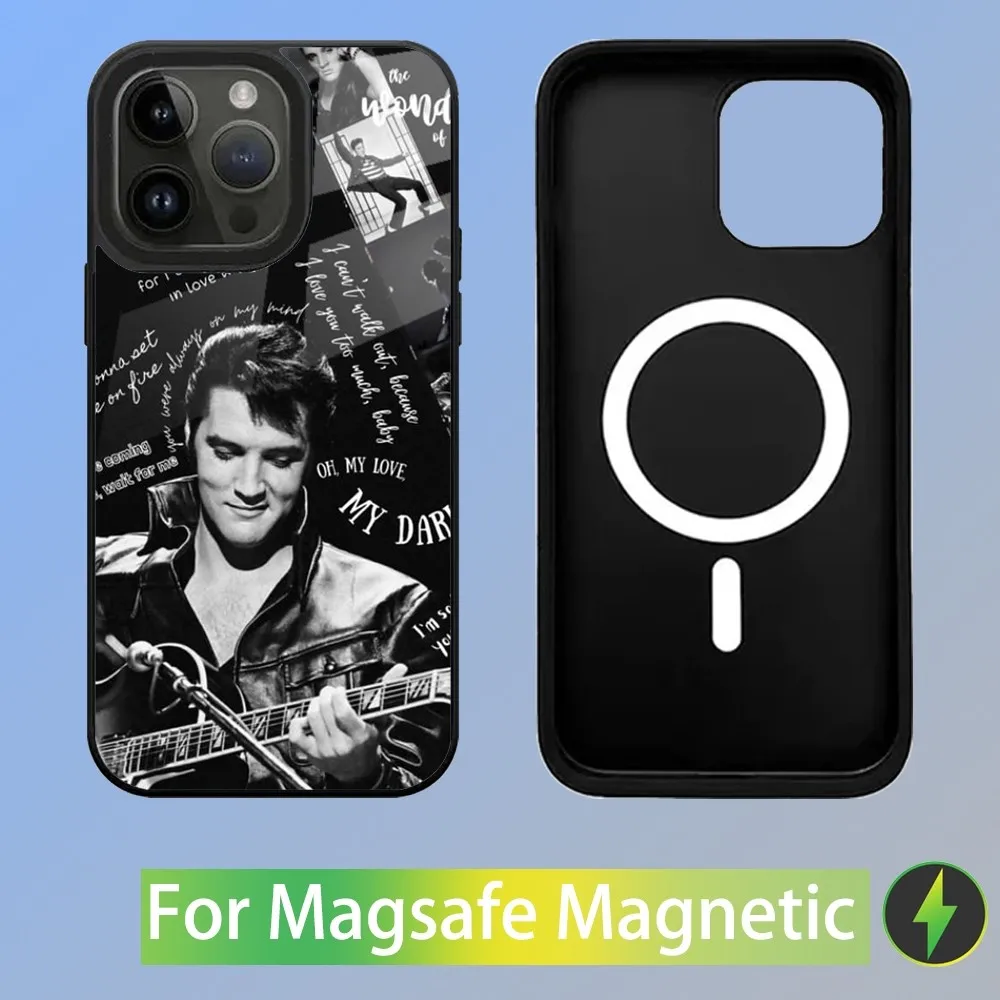 E-Elvis Singer P-Presleies Phone Case For iPhone 16,15,14,13,12,11,Plus,Pro,Max Mini Magsafe Magnetic Wireless Charging