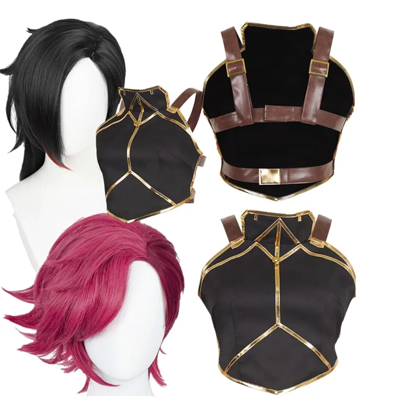 Arcane Vi Cosplay Costume  LoL Fantasy  Adult Women Disguise Vest Wig Roleplay Outfits Halloween Carnival Party Disguise Suit