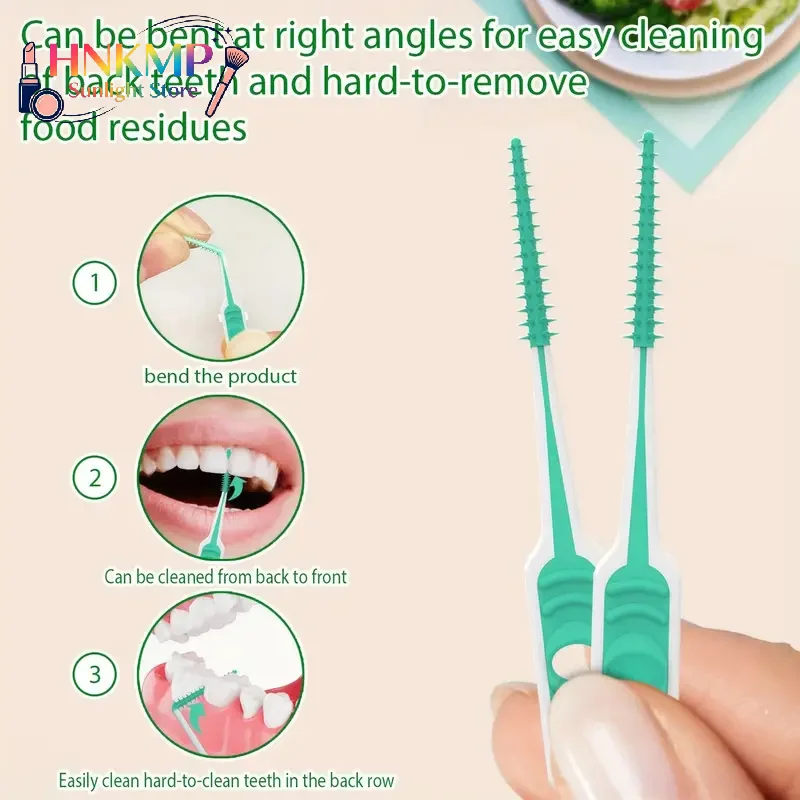 Soft Silicone Interdental Brushes 100Pcs Disposable Teeth Cleaning Sticks, Portable Oral Cleaning Tool For Daily Dental Care
