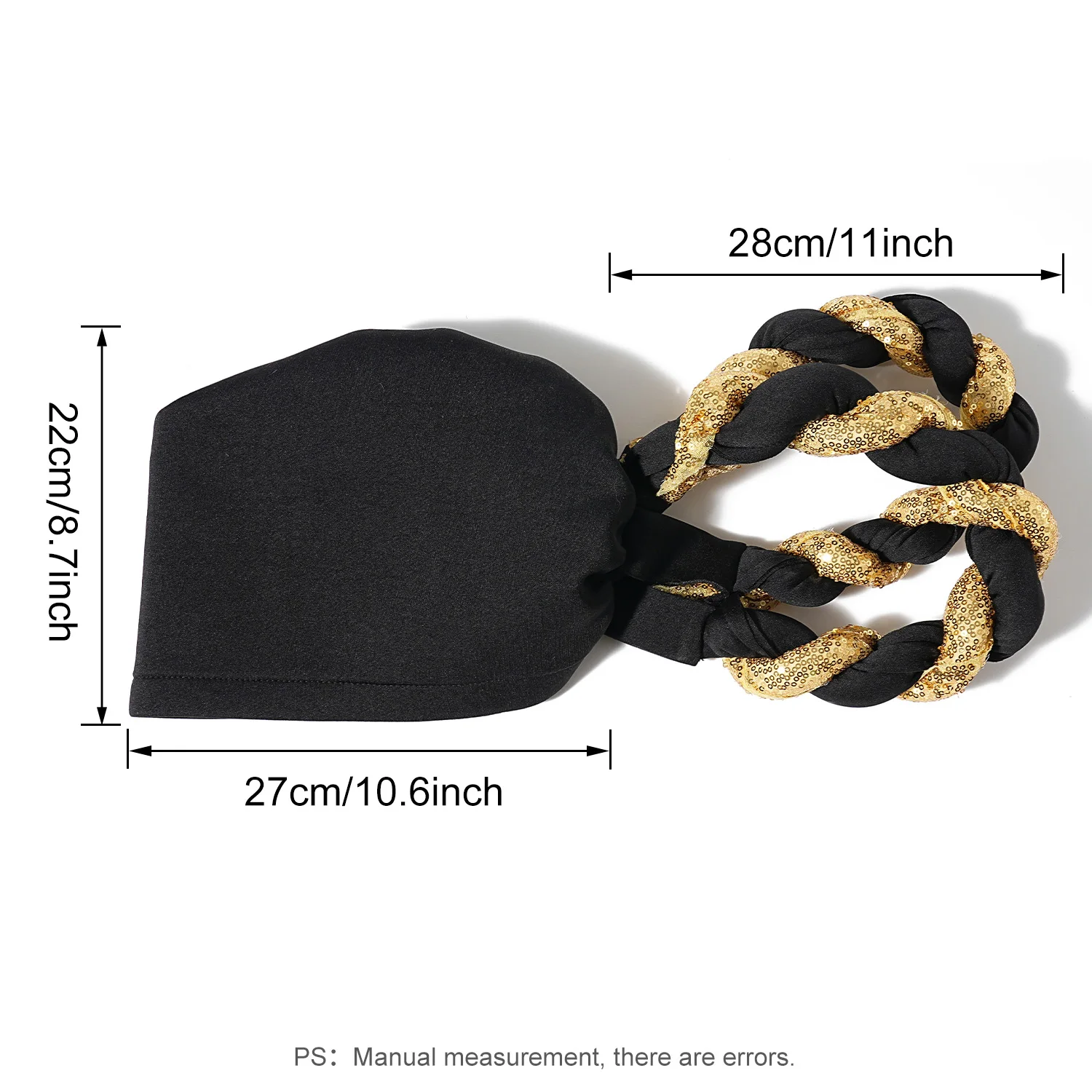 Spangle Big Braids Head Wrap Twisted Head Turbans Headwear, Wedding Heads Turban, Hair Cover Accessories