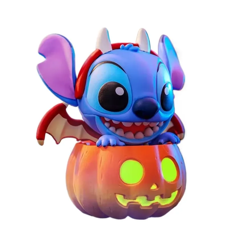 Genuine Mickey Mouse And Friends Pumpkin Series Blind Box Cute Cartoon Stitch Mickey Figures Halloween Surprise Gifts For Kids