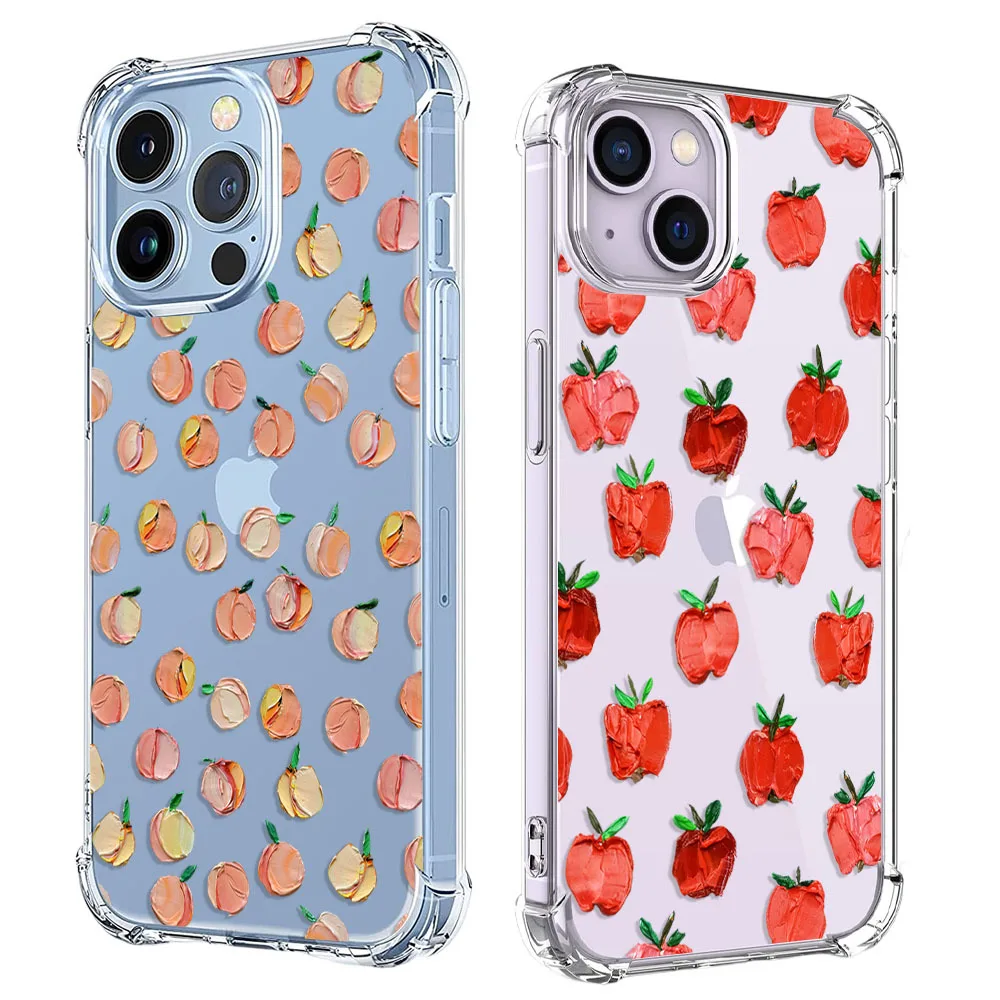 Fashion Peach Fruit Phone Case For Samsung Galaxy M30 M30S M31 M31S M33 M51 M52 M53 M54 Shockproof Soft Transparent TPU Cover