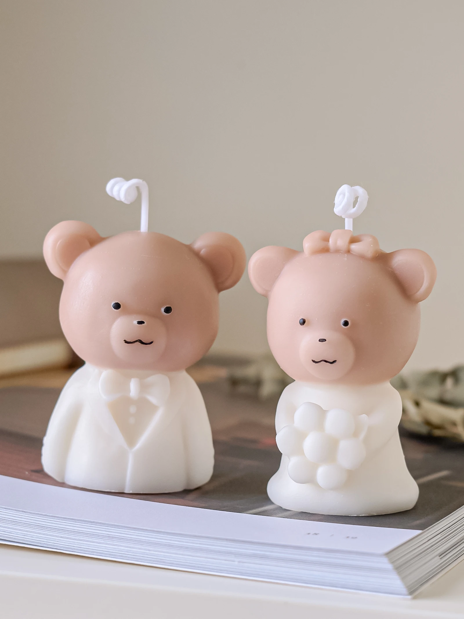 DIY Cartoon Bären Silikon Kerze Form Valentinstag Handgemachte Seife Kerzen Machen Liefert Gips Ornament Form Wohnkultur